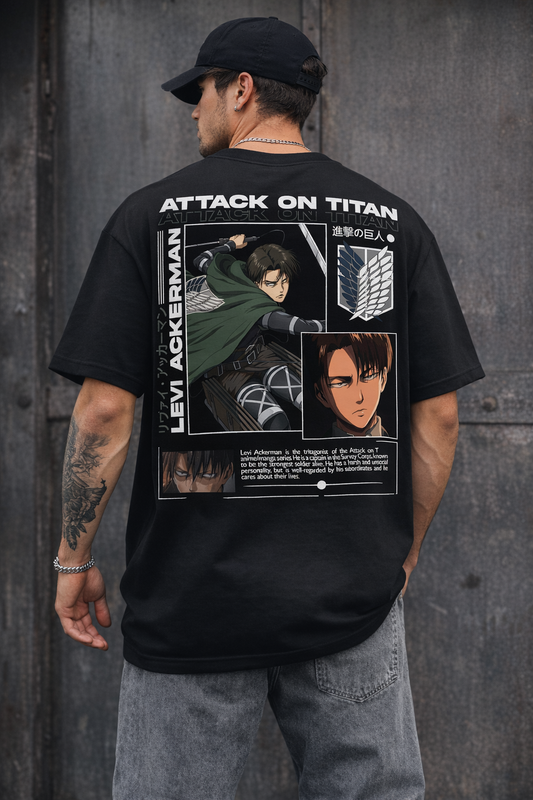 Attack on Titan Levi Ackerman Oversized Streetwear Tee