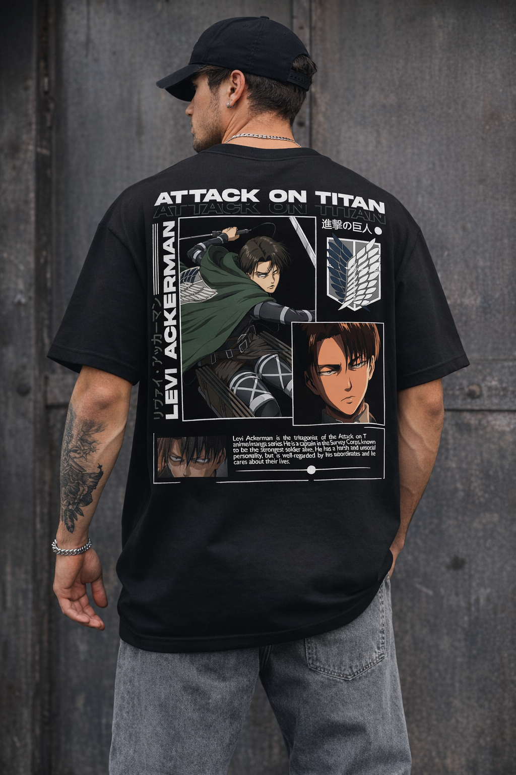 Attack on Titan Levi Ackerman Oversized Streetwear Tee