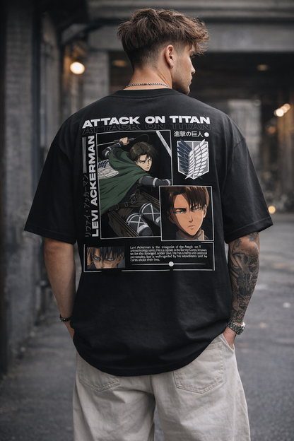 Attack on Titan Levi Ackerman Oversized Streetwear Tee